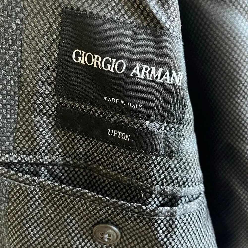 Giorgio Armani Men's Dark Grey Upton Jacket Blazer Size 40R Made in Italy